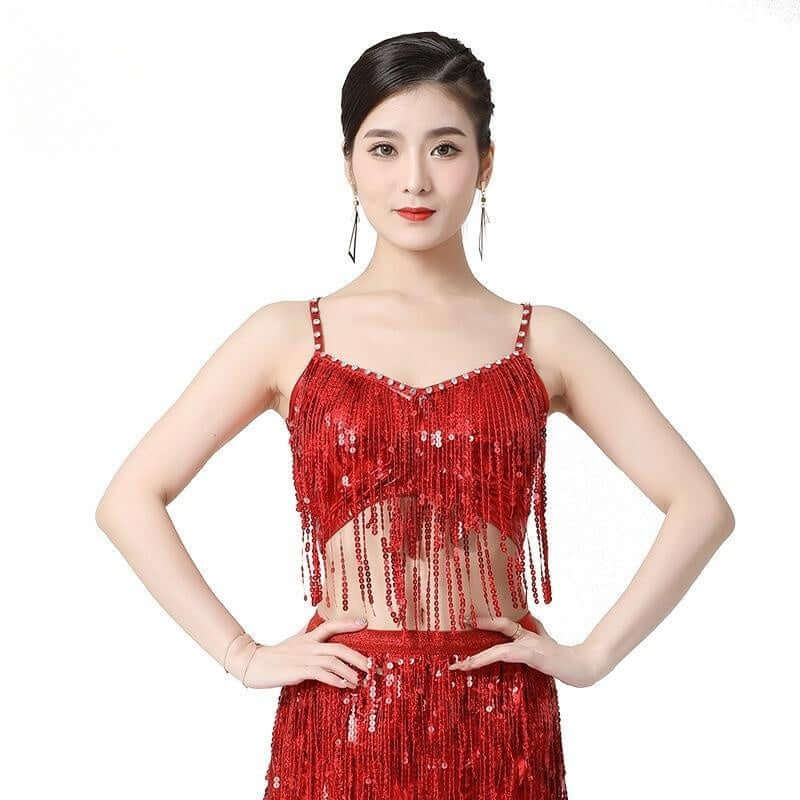 Tasseled Sequined Top