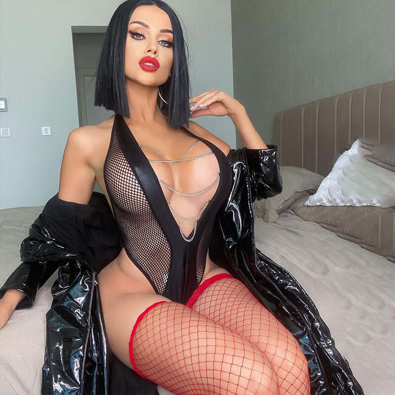 Kinks Mesh Chained Bodysuit