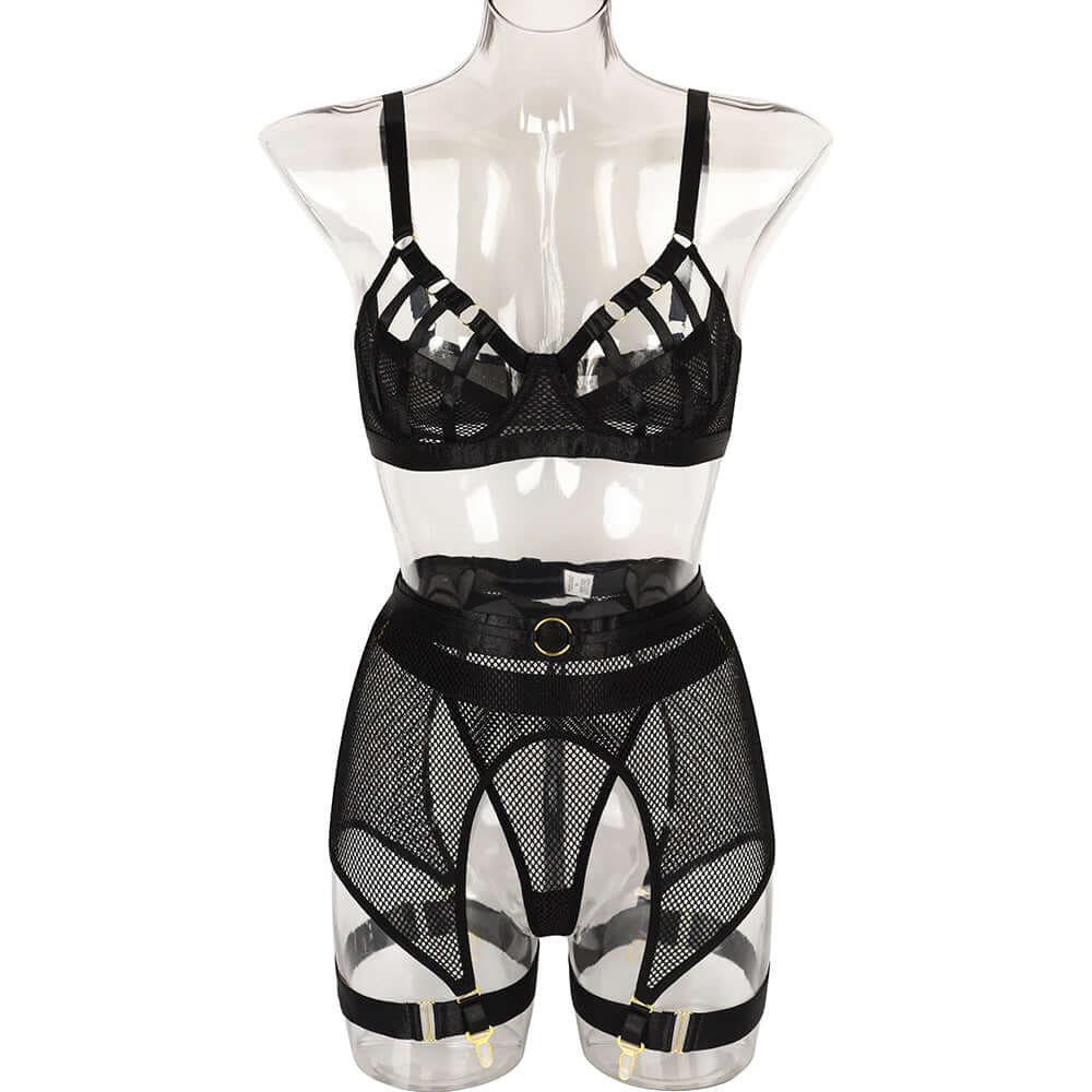 Three Bar Mesh Lingerie Set