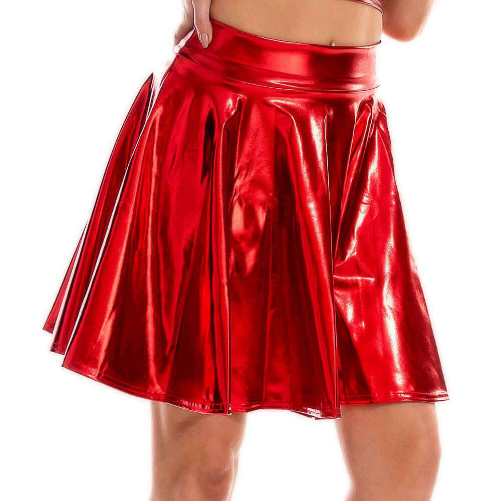 Pleated Metallic Skirt
