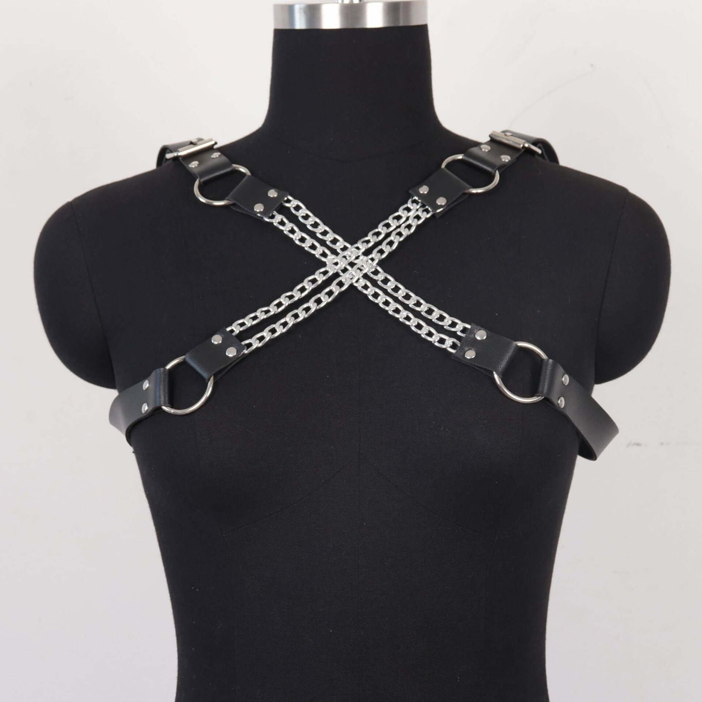 Men's Bondage Leather Chain Harness