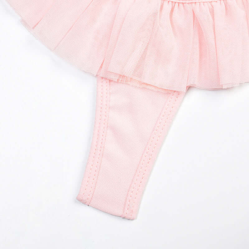 Pink Pleated Mesh Lingerie Set