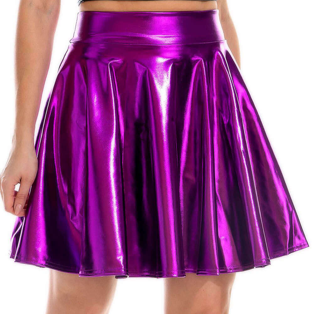 Pleated Metallic Skirt