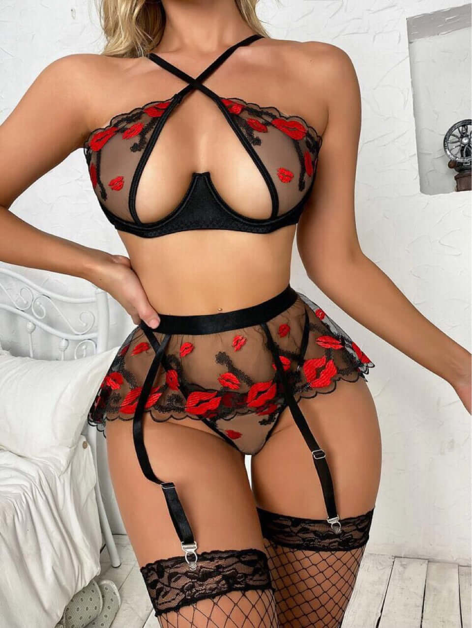 Kiss Me Crossed Top Skirt Set
