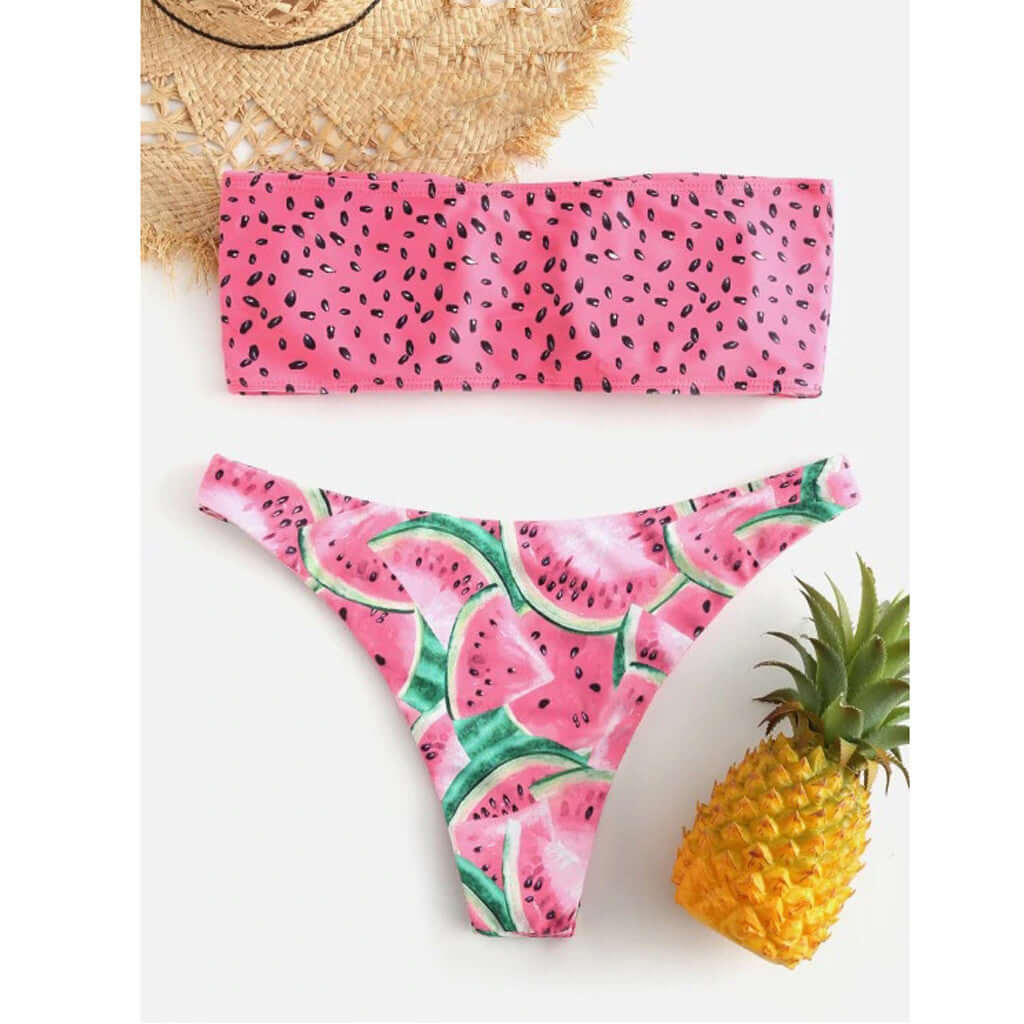 Fruit Fusion Strapless Thong Bikini