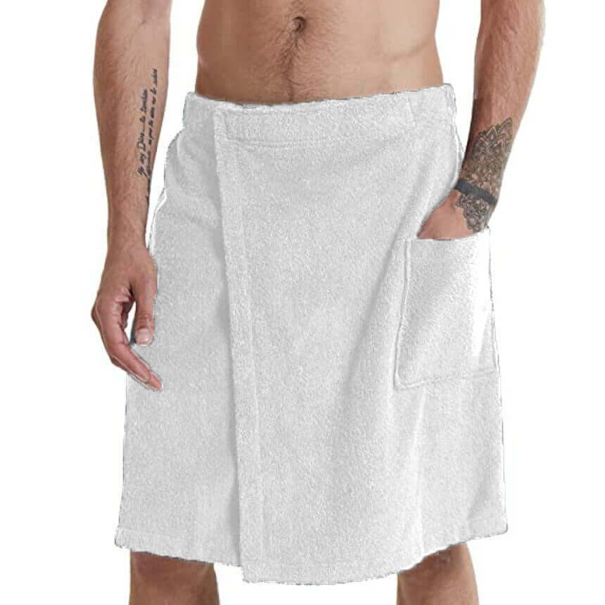 Velcro Bath Towel Men's With Pocket