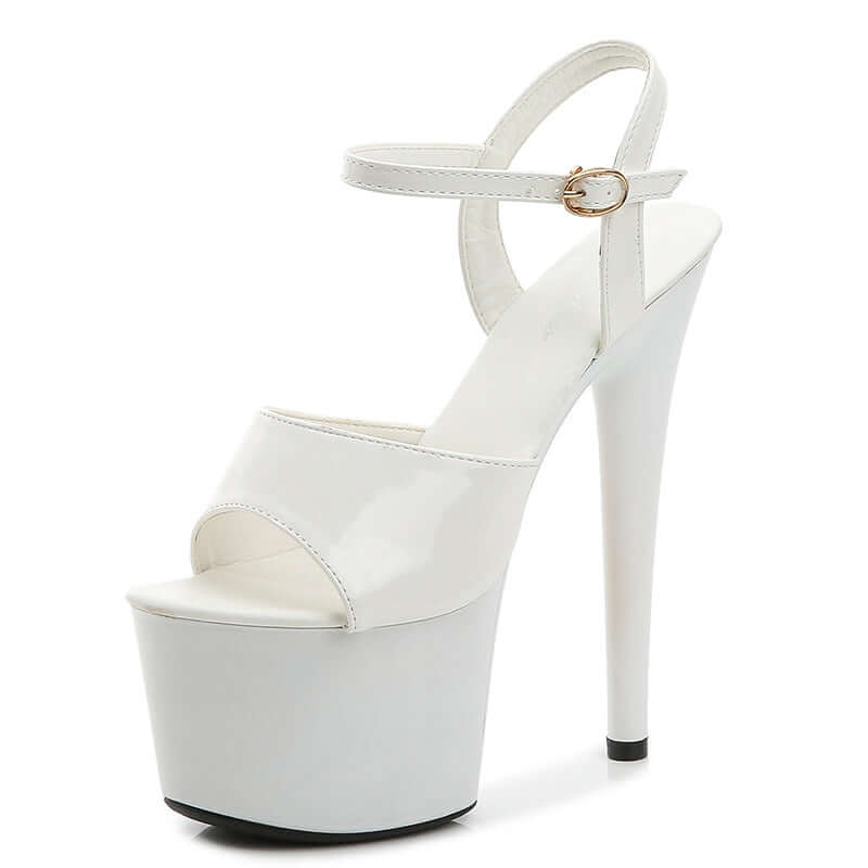 Leather Fish Toe High Heels