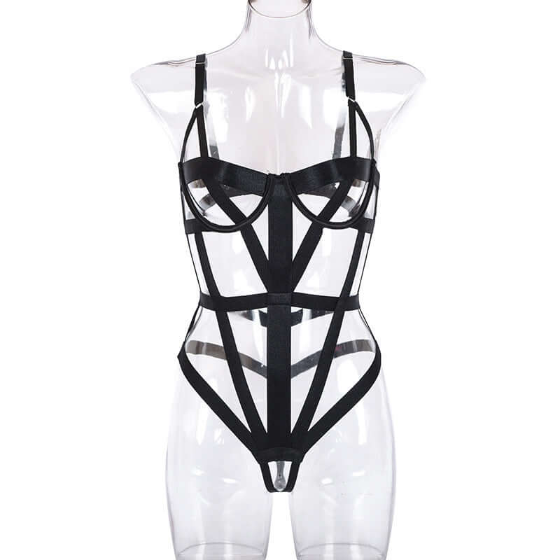 Strapped Cross-over Sexy Bodysuit