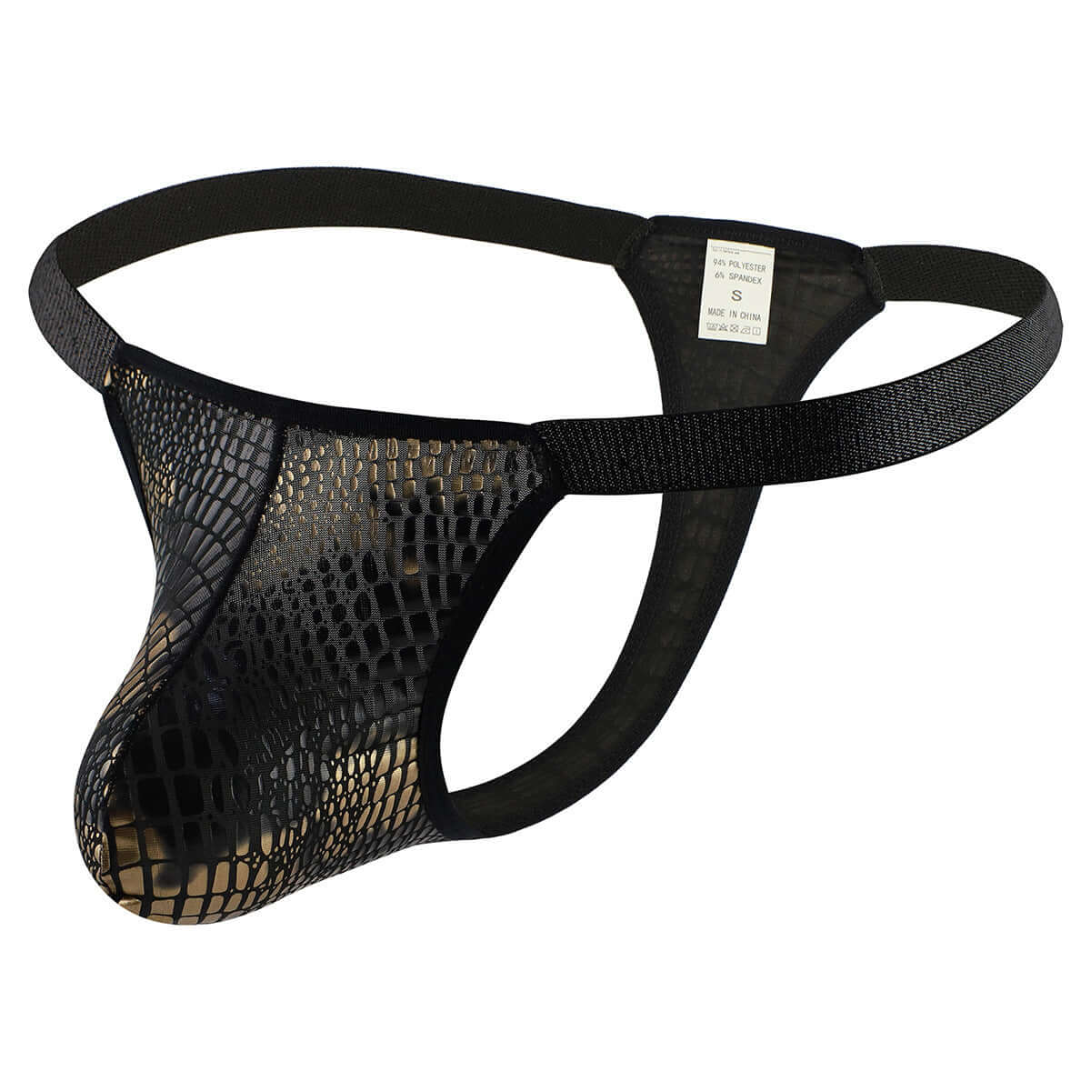 Croc Style Metallic Cock Thong