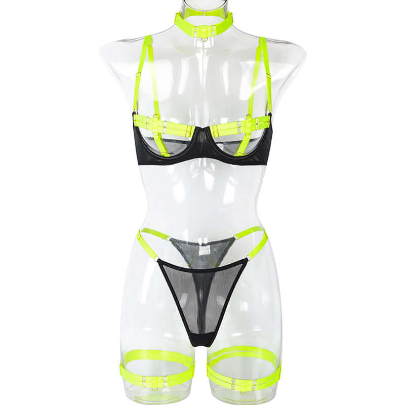 Sexy Vibrant Buckle Lingerie Set