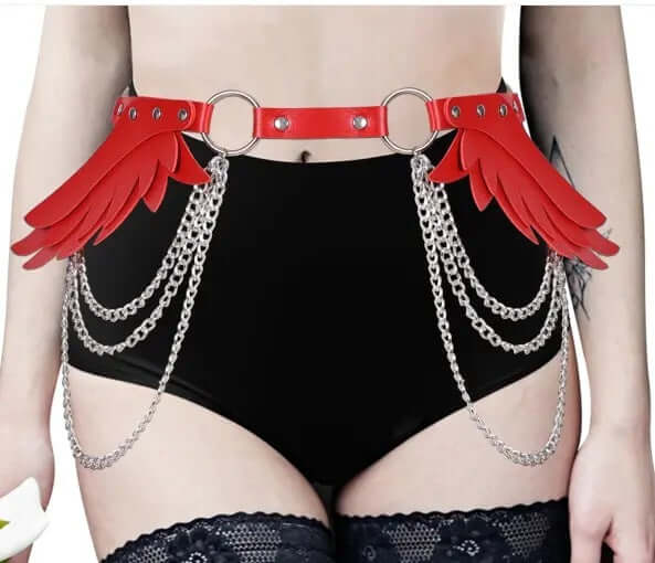 Winged Leather Harness Set