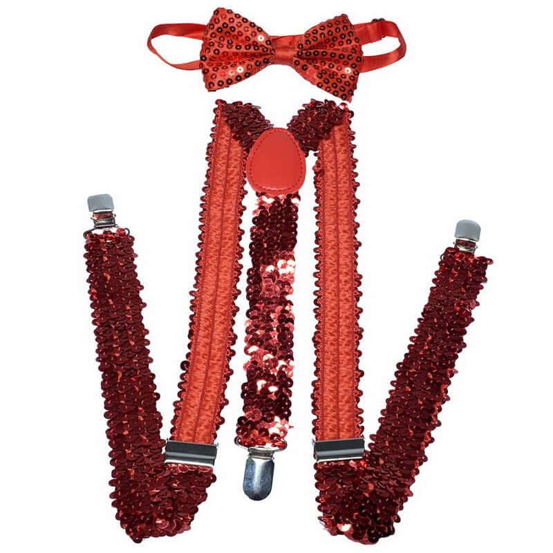 Sequin Suspenders and Bow Tie