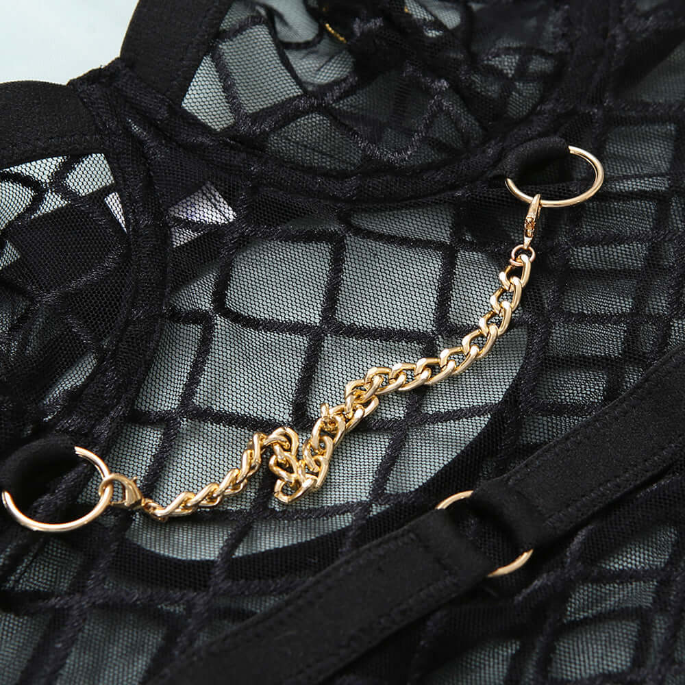 Michelle Gold Chained Bodysuit Set