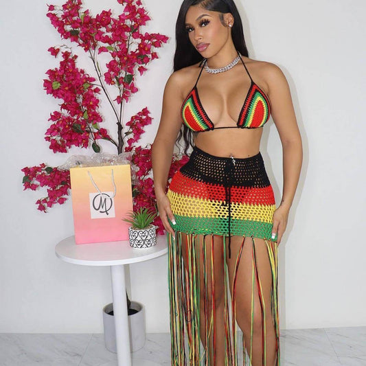 Rasta Tassel Beach Dress