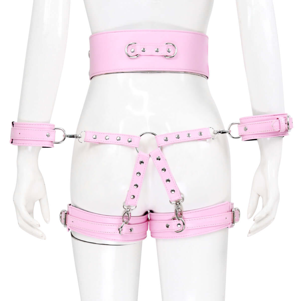 Leather Handcuffs Leg Harness