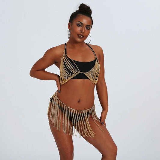 Golden Body Chain Outfit