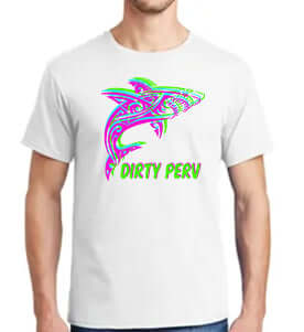 Unisex 3D Multi Color Dirt Perv Shark T-Shirt