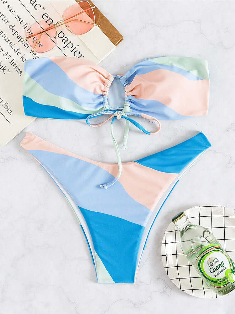 Pastel Waves Cheeky Bikini