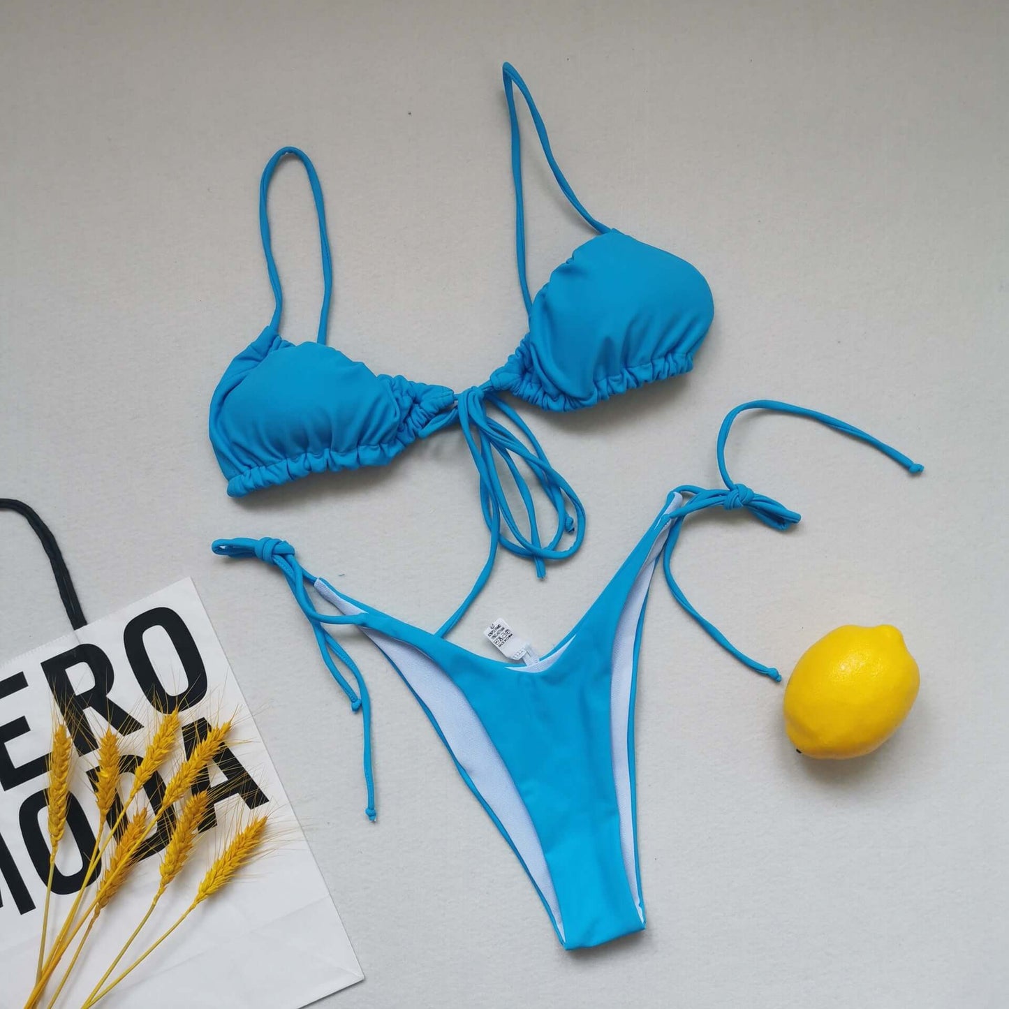 Three Point Drawstring Thong Bikini