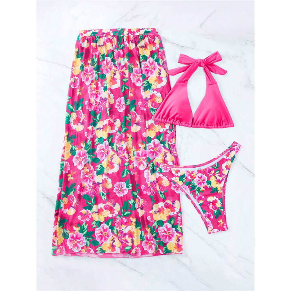 Springs Floral Three-piece Bikini Set