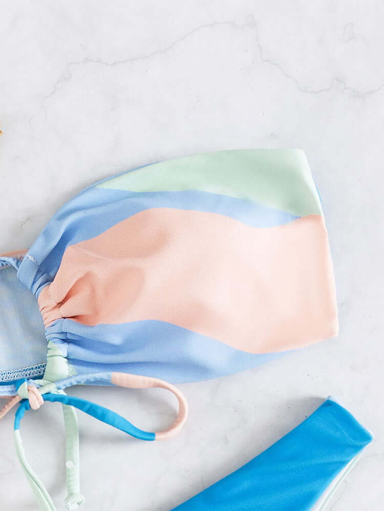 Pastel Waves Cheeky Bikini