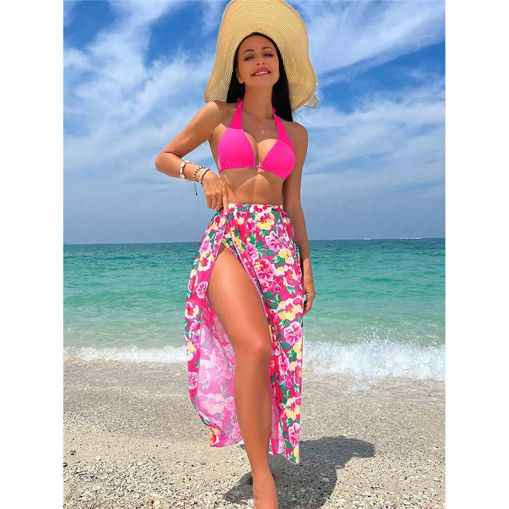 Springs Floral Three-piece Bikini Set