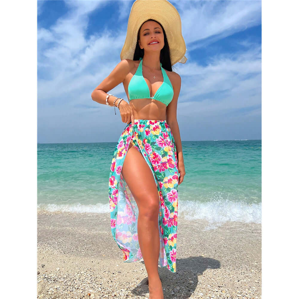 Springs Floral Three-piece Bikini Set