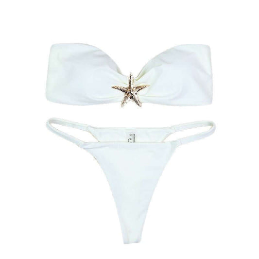 Nautical Starfish Tube Top Thong Bikini