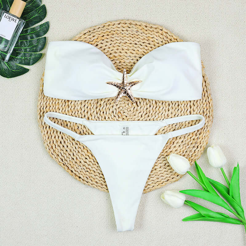 Nautical Starfish Tube Top Thong Bikini