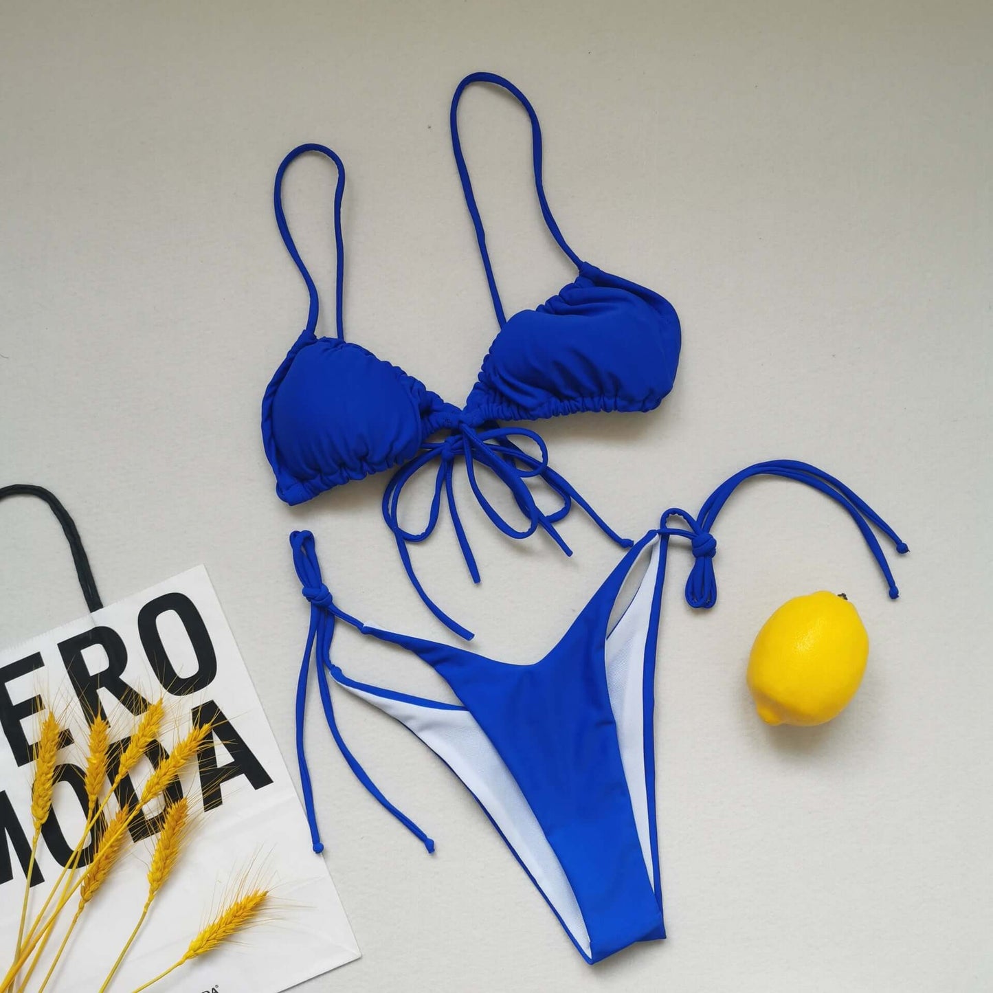 Three Point Drawstring Thong Bikini