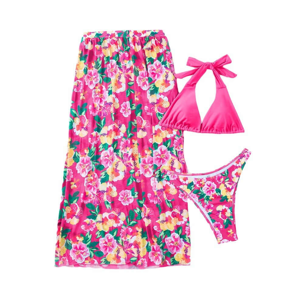 Springs Floral Three-piece Bikini Set
