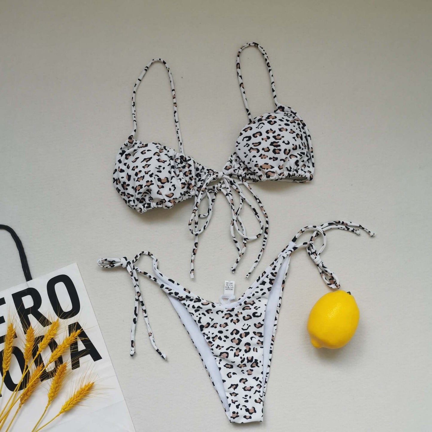 Three Point Drawstring Thong Bikini