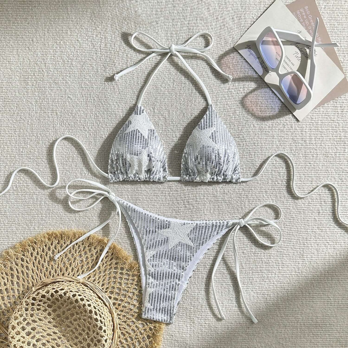 Rock Star Sequins Thong Bikini