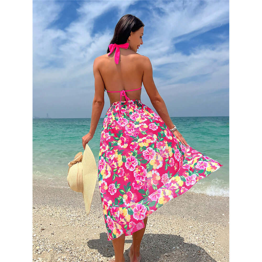 Springs Floral Three-piece Bikini Set