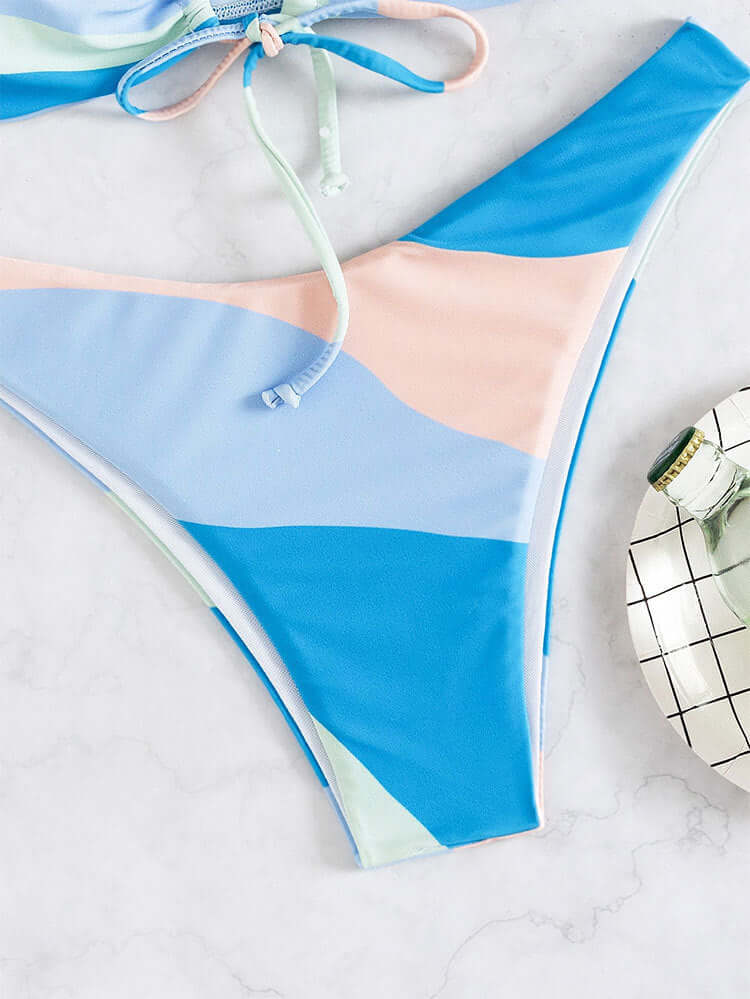 Pastel Waves Cheeky Bikini
