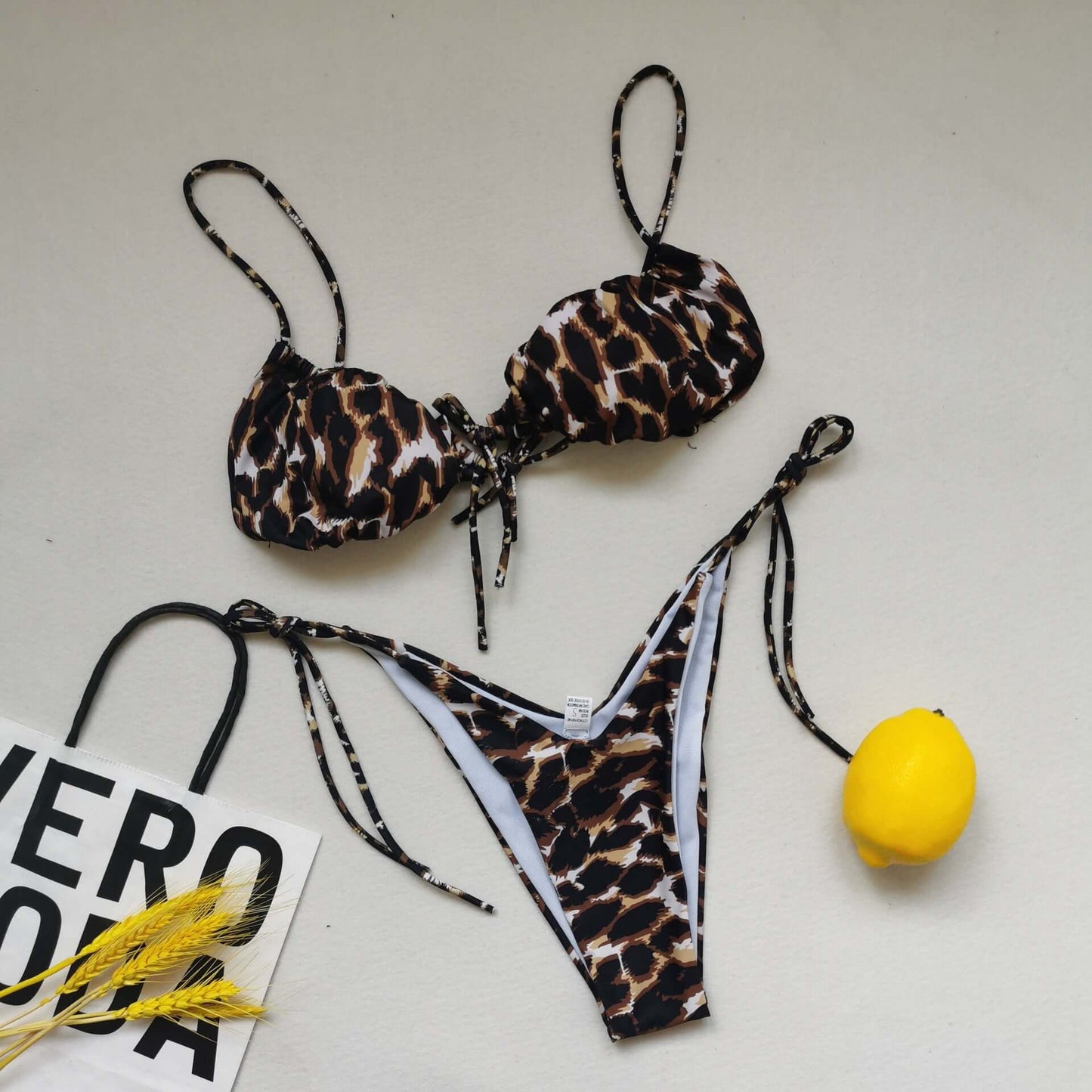 Three Point Drawstring Thong Bikini