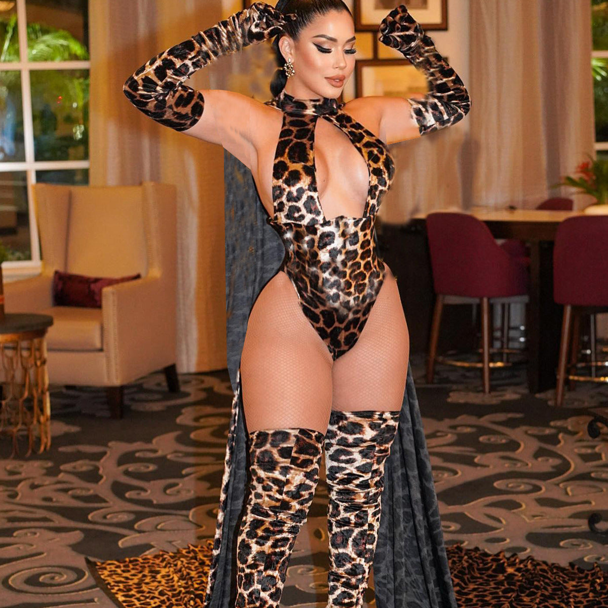 Street Leopard Bodysuit Set
