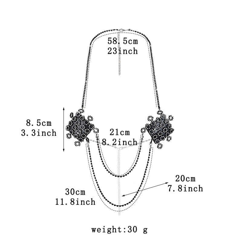 Rhinestone Necklace Pasties/Nipple Covers