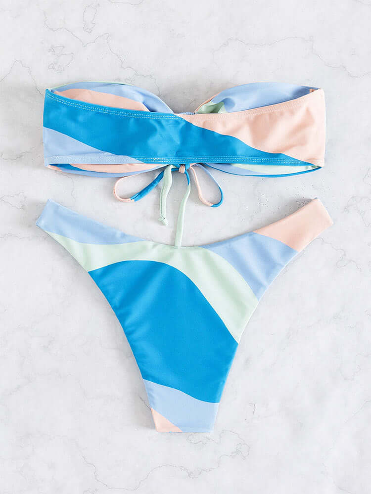 Pastel Waves Cheeky Bikini