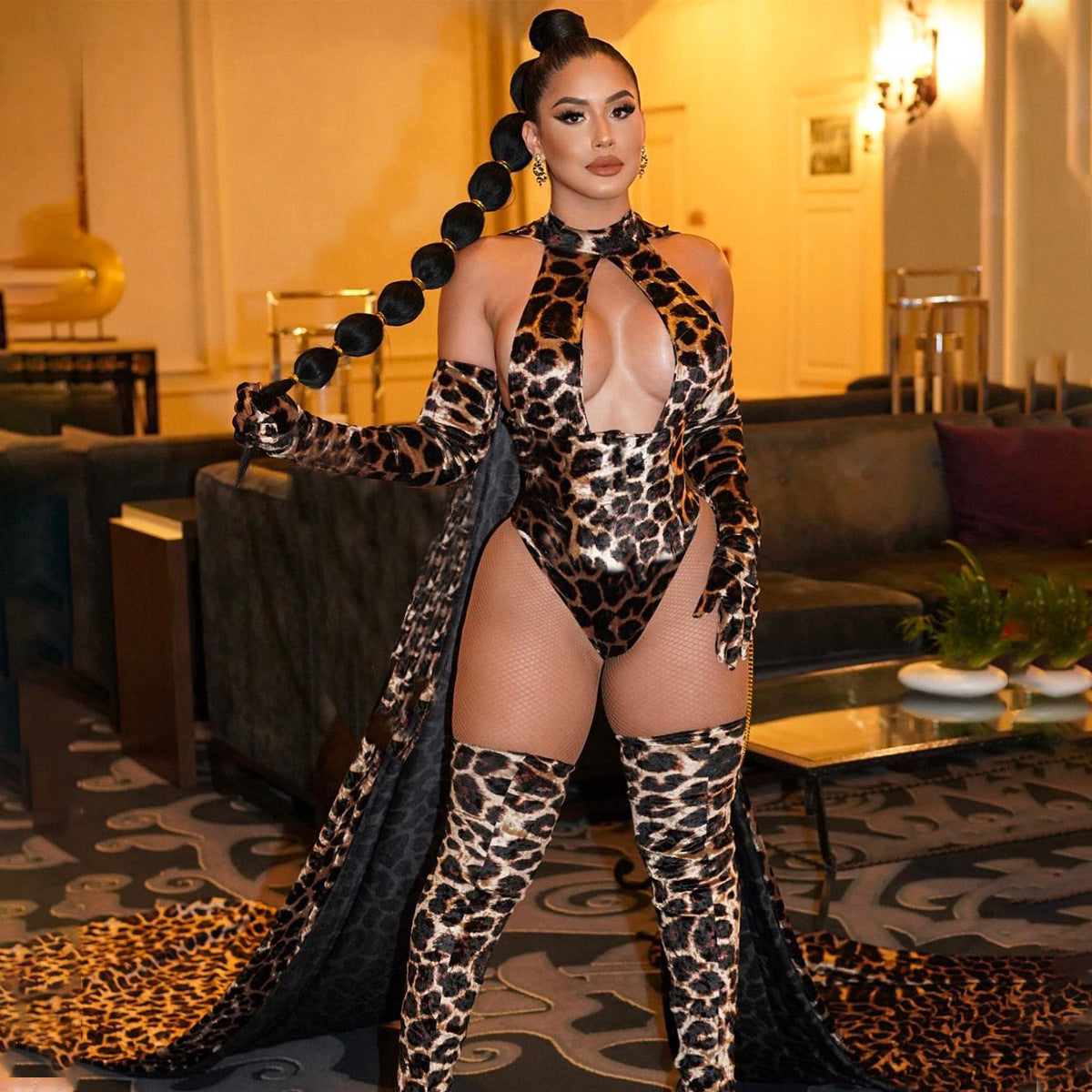 Street Leopard Bodysuit Set