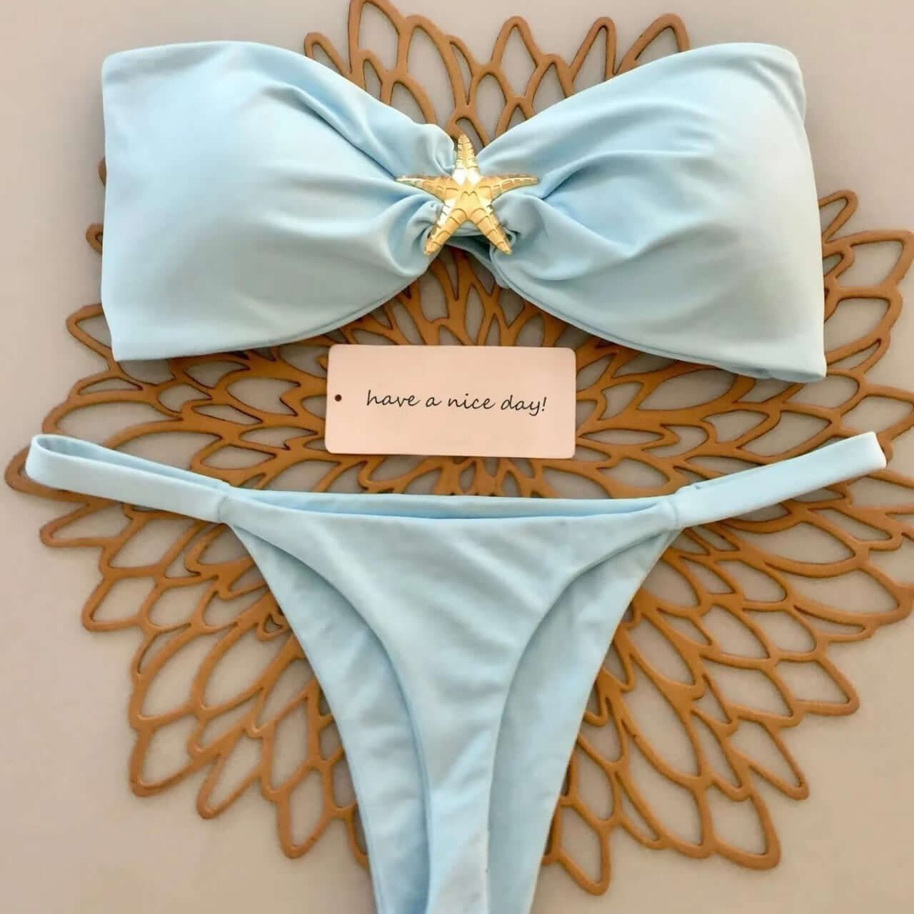 Nautical Starfish Tube Top Thong Bikini