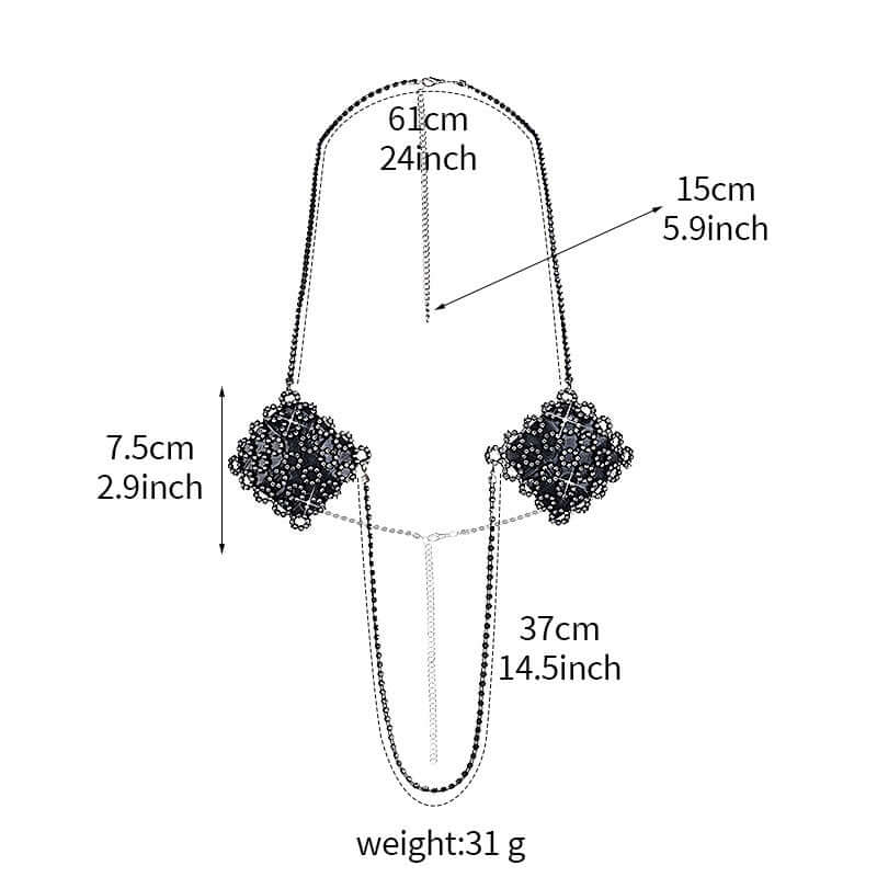 Rhinestone Necklace Pasties/Nipple Covers