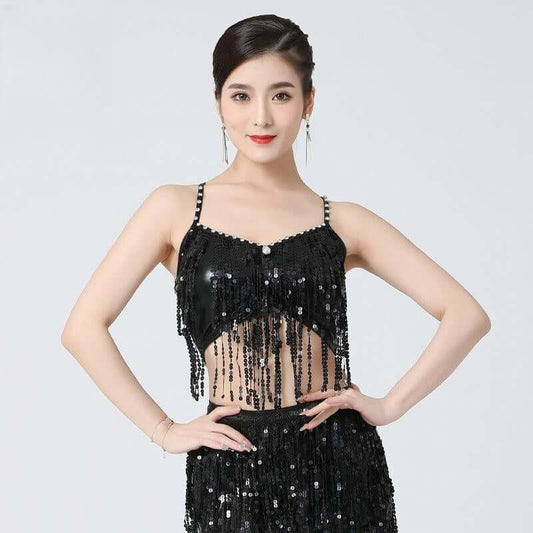 Tasseled Sequined Top