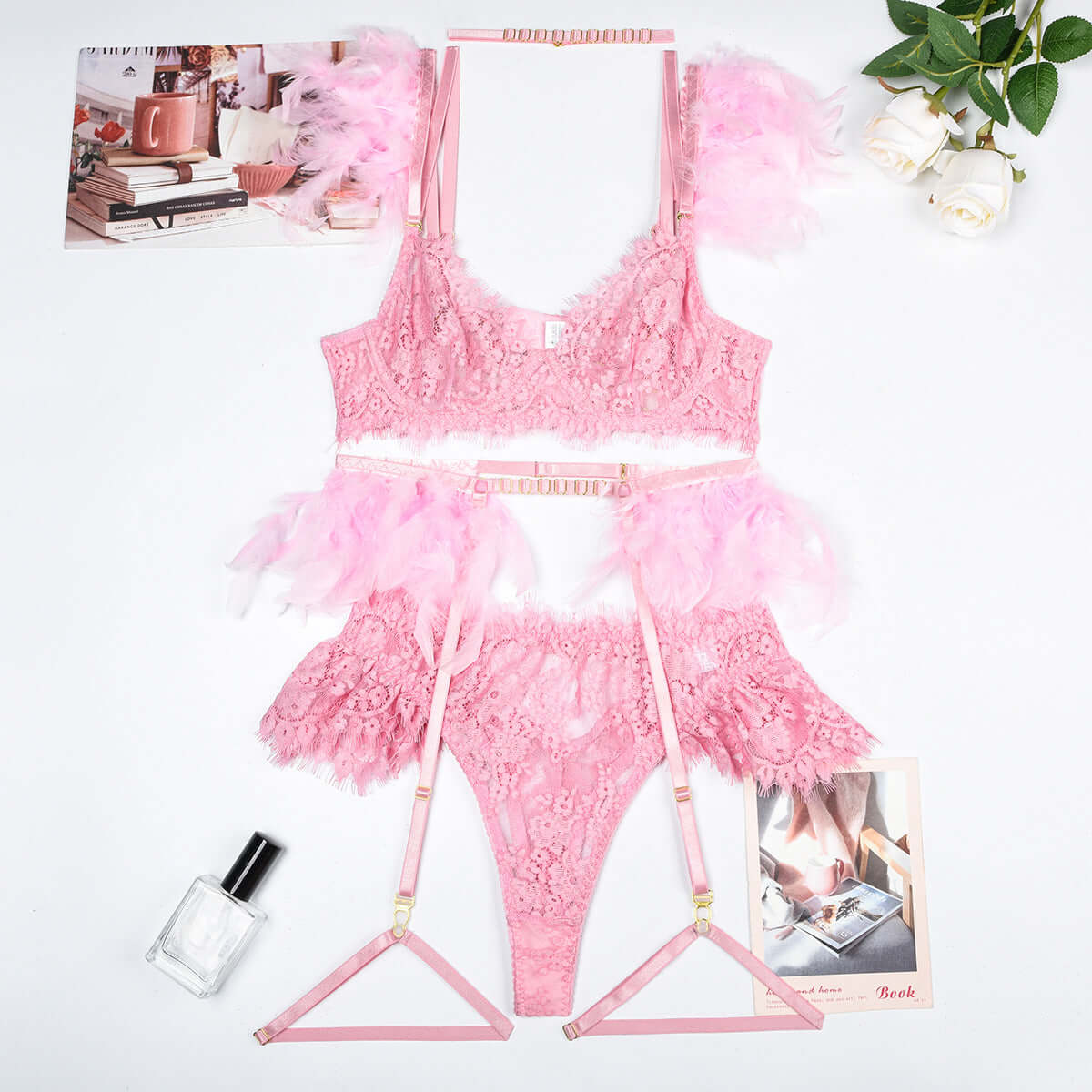Flyaway Frayed Lace Set