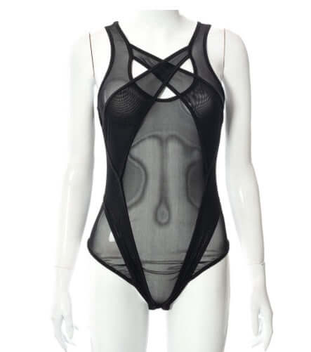Rave Ready Cross Bust Bodysuit