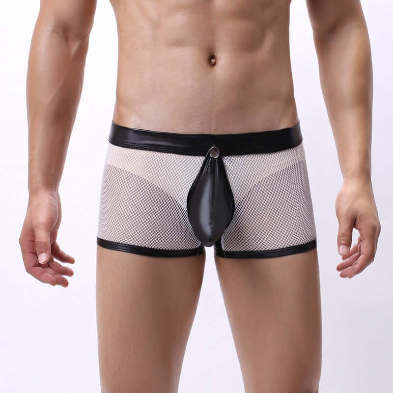 Drop Button Mesh Boxer Brief