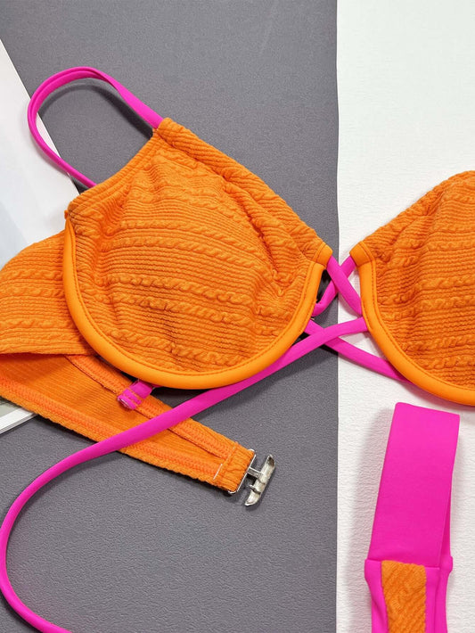 Retrowave Cross Mid Thong Bikini