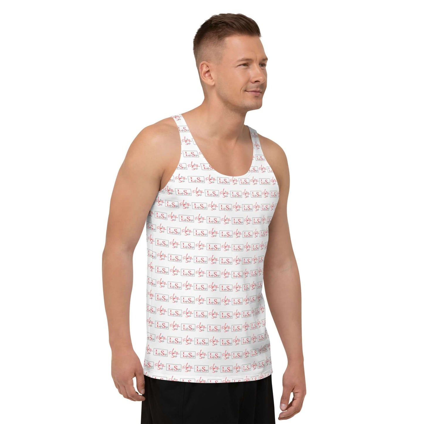 FYLS Unisex White Repeat Tank Top