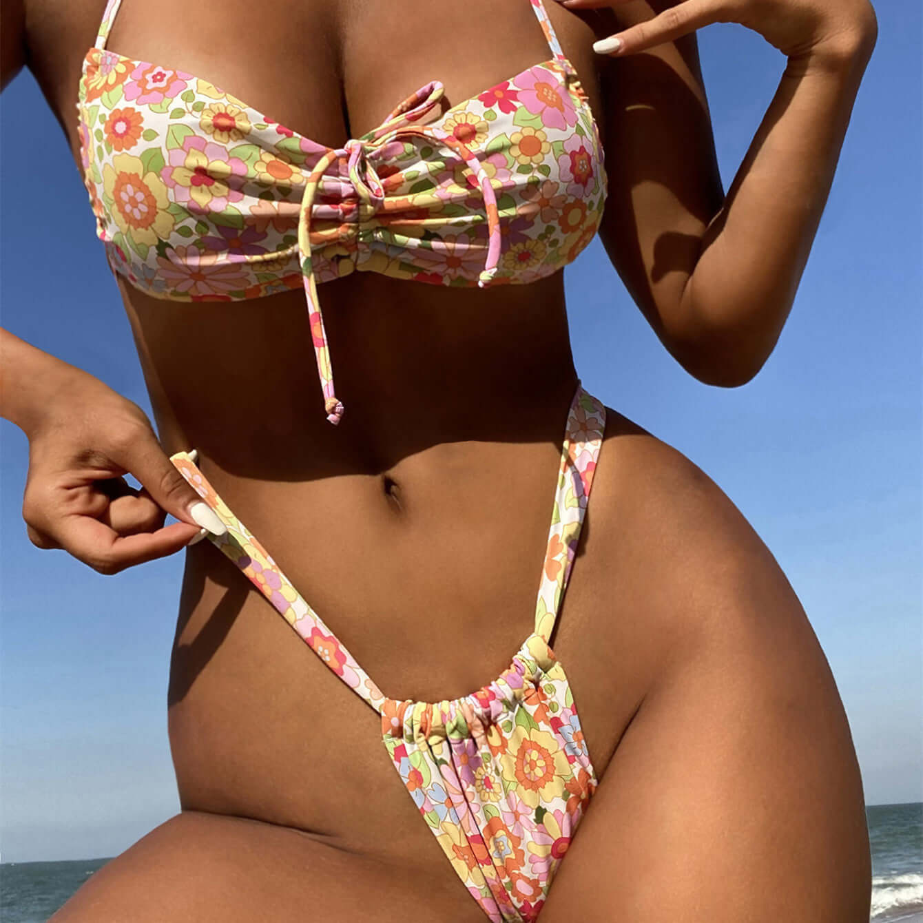 Floral Curtain Cheeky Bikini