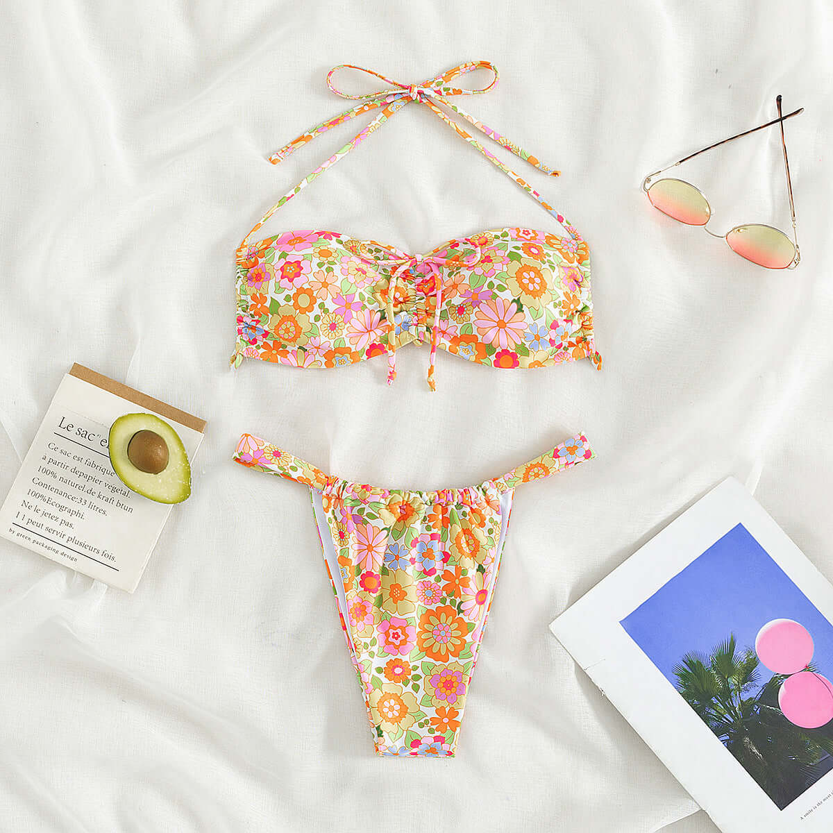 Floral Curtain Cheeky Bikini